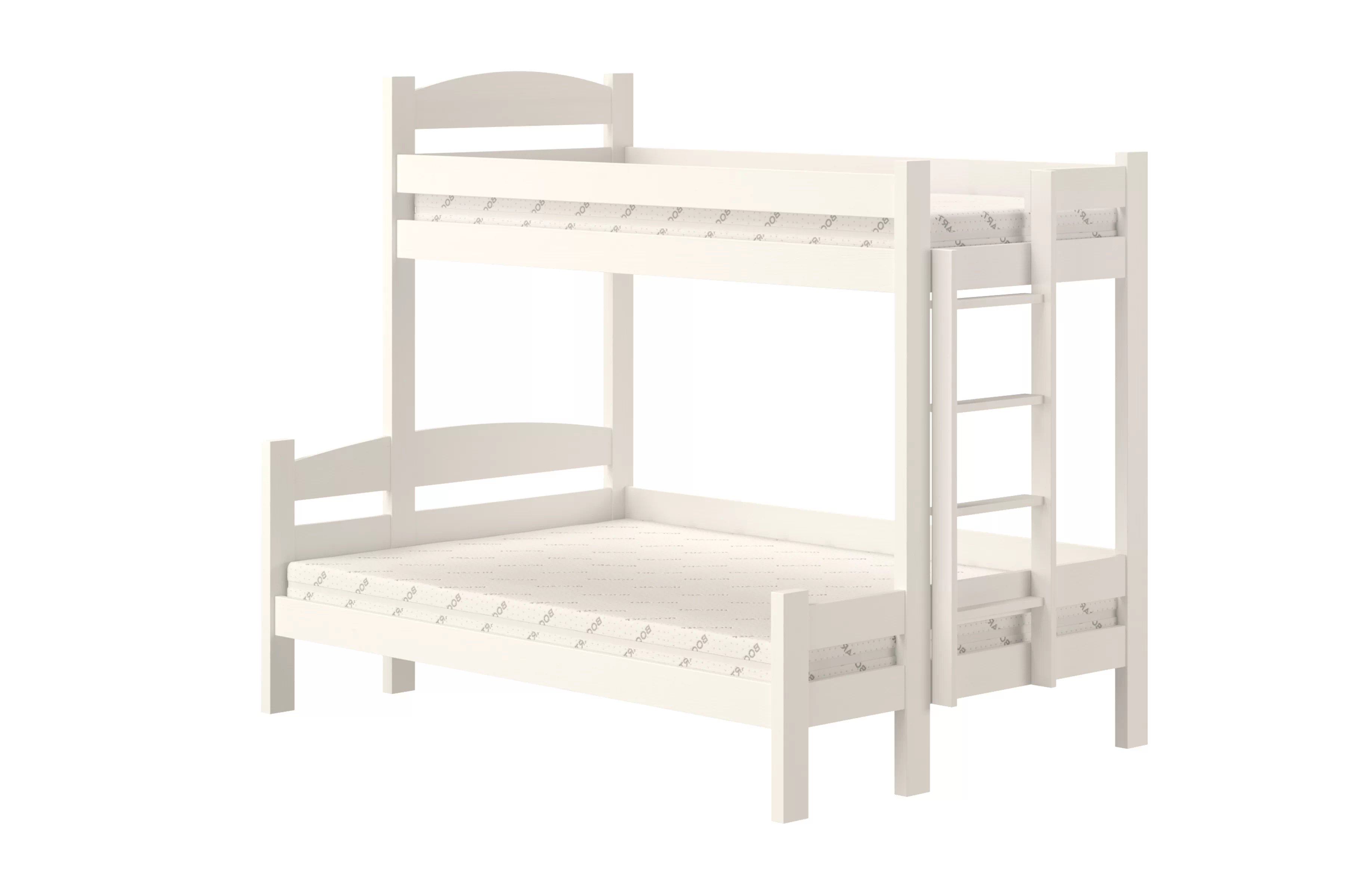 Patrová postel Lovic pravá 90x200/120x200 cm - bílá Postel patrová  Lovic 90x200/120x200 se zásuvkami pravá - bílá