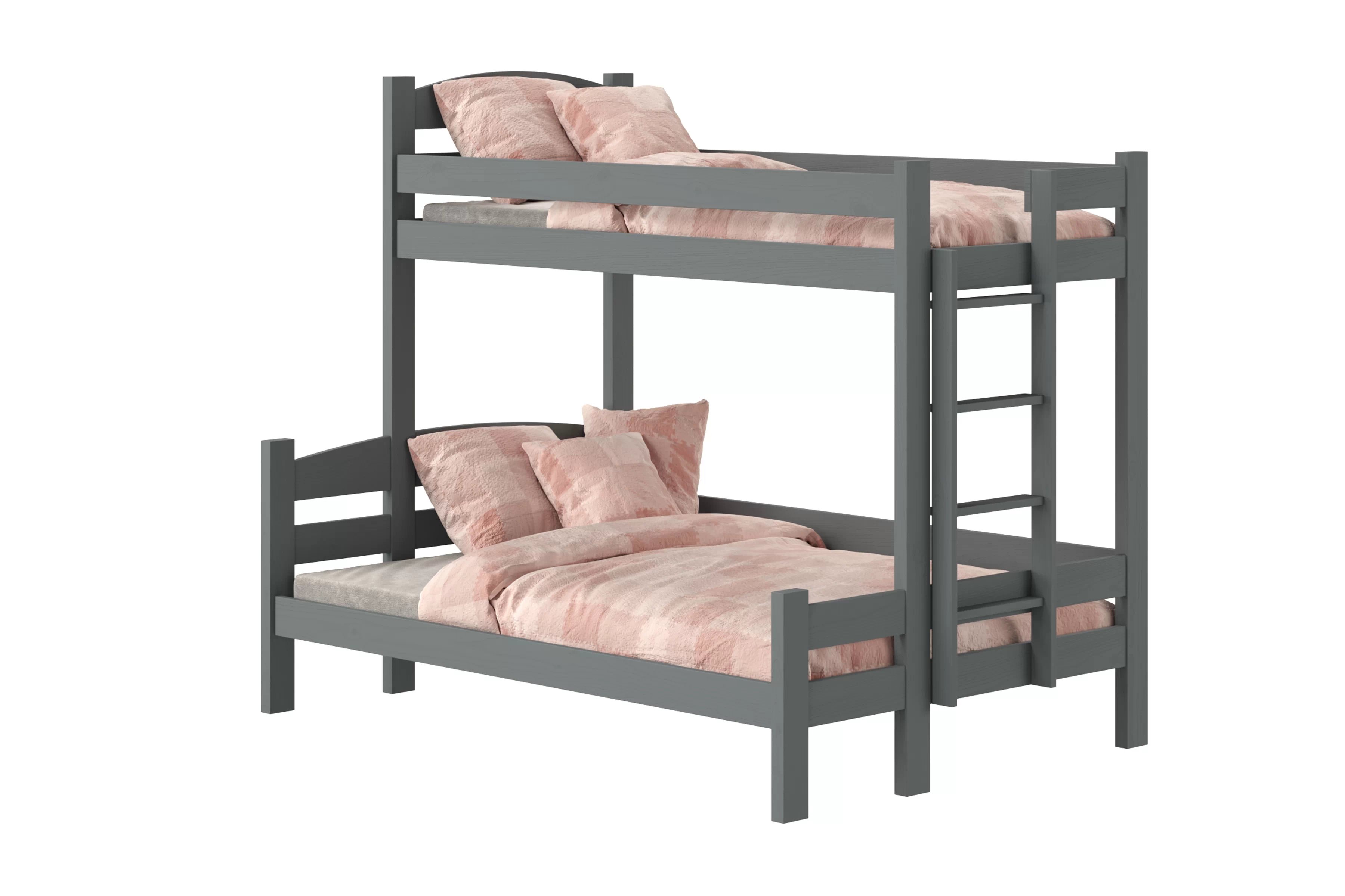 Patrová postel Lovic pravá 90x200/120x200 cm - grafitová Postel patrová  Lovic 90x200/120x200 se zásuvkami pravá - grafit