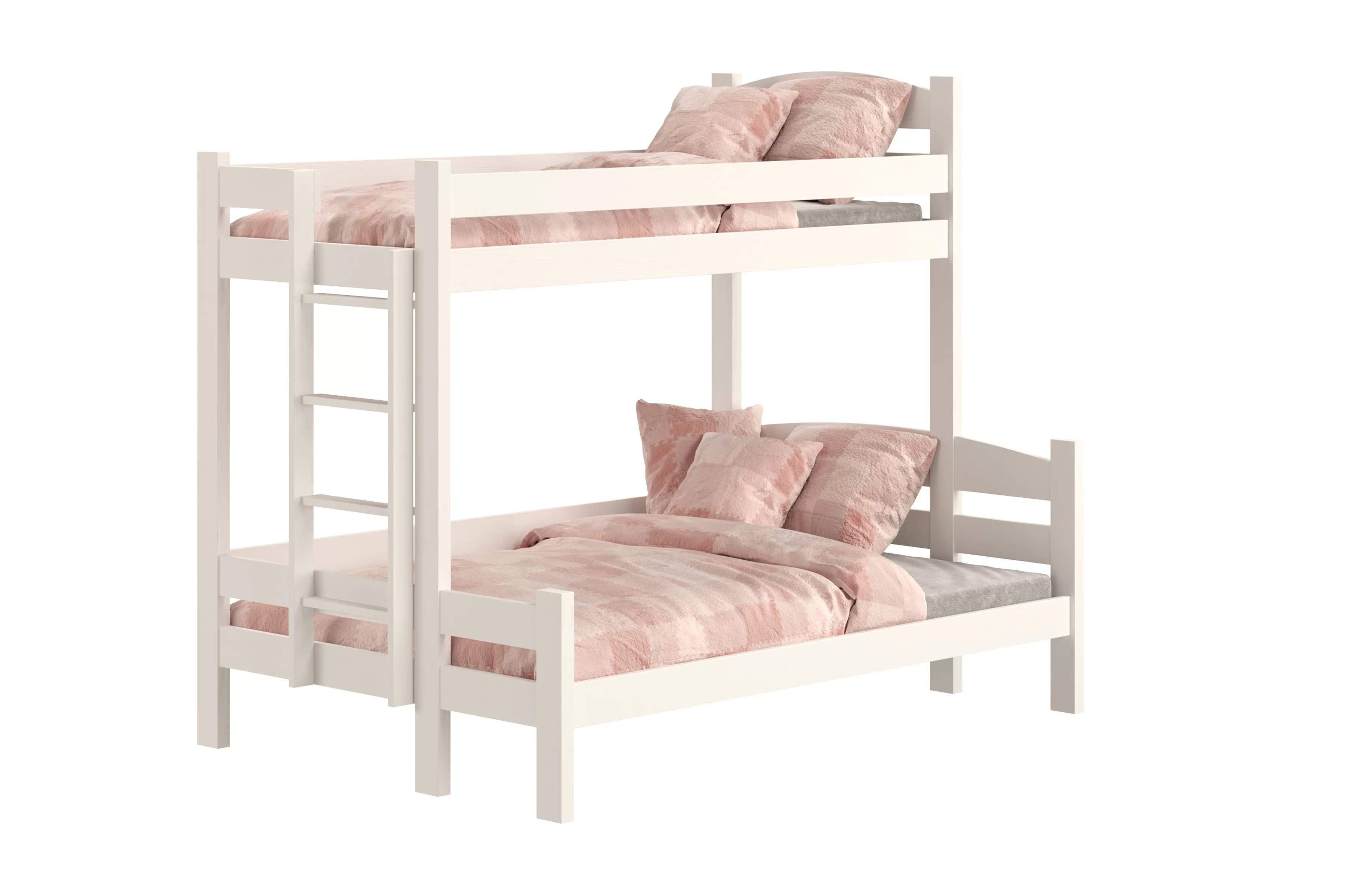 Poschodová posteľ Lovic ľavá - 90x200/140x200 cm - biela Posteľ poschodová Lovic 90x200/140x200 so zásuvkami ľavá strana - Biely