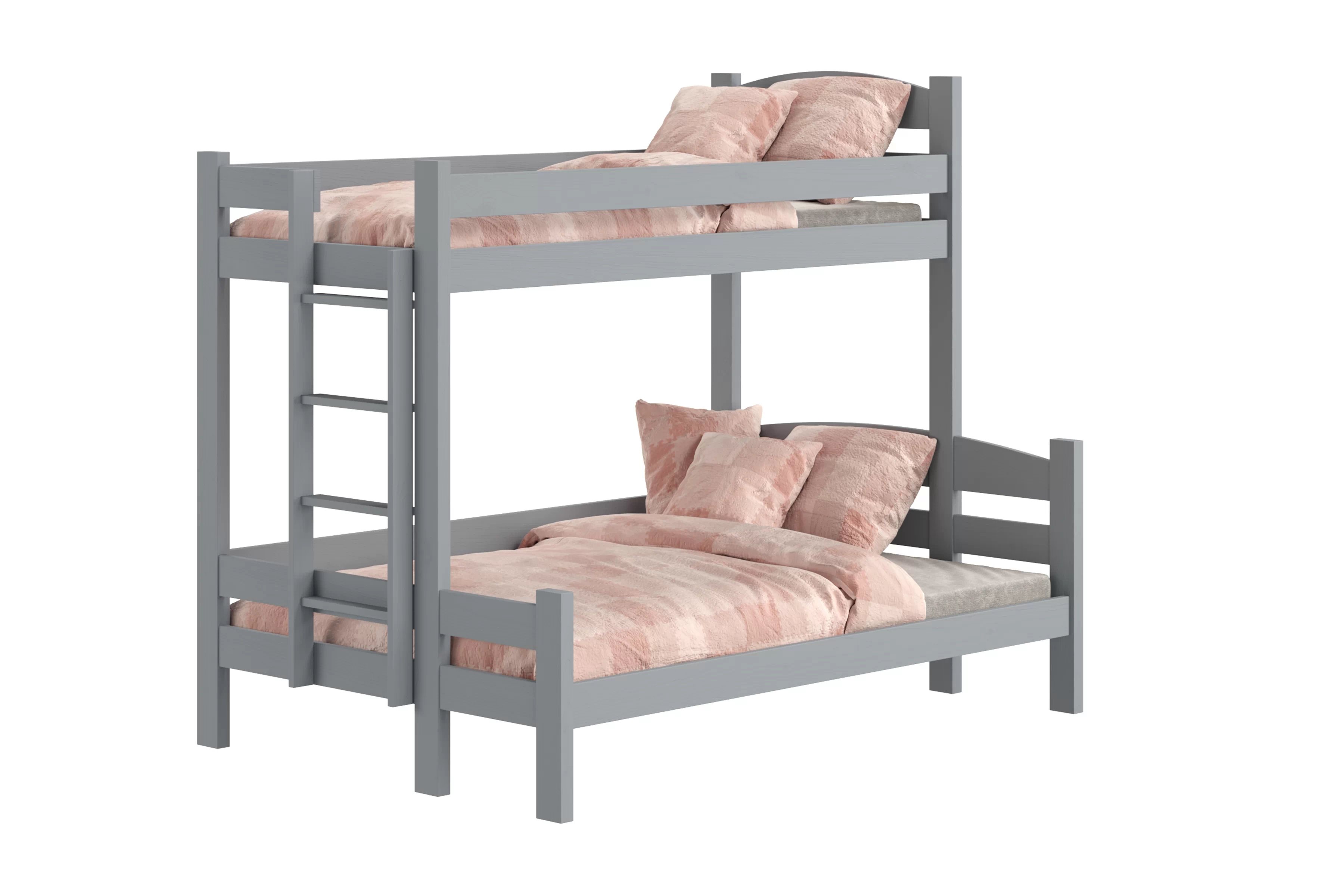 Poschodová posteľ Lovic so zásuvkami ľavá - šedý, 90x200/140x200 Posteľ poschodová Lovic 90x200/140x200 so zásuvkami ľavá strana - šedý