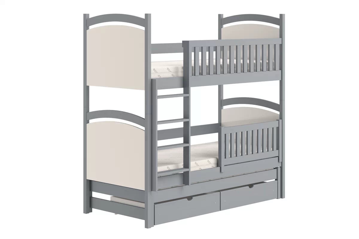 Patrová výsuvná postel Amely s tabulí na fixy 80x160 cm - šedá Postel patrová  výsuvná z tablica suchoscieralna Amely - 80x160 / šedá