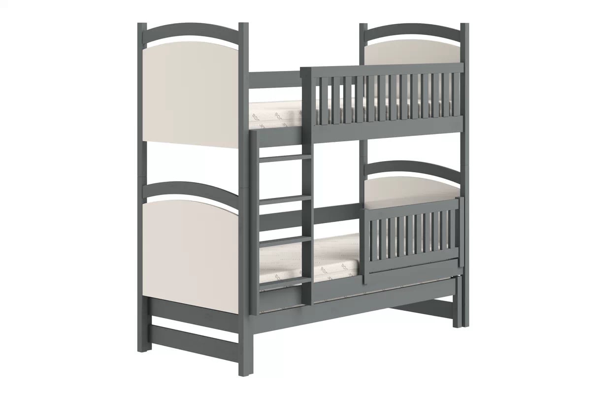 Patrová výsuvná postel Amely s tabulí na fixy 80x180 cm - grafitová Postel patrová  výsuvná z tablica suchoscieralna Amely - 80x180 / grafit