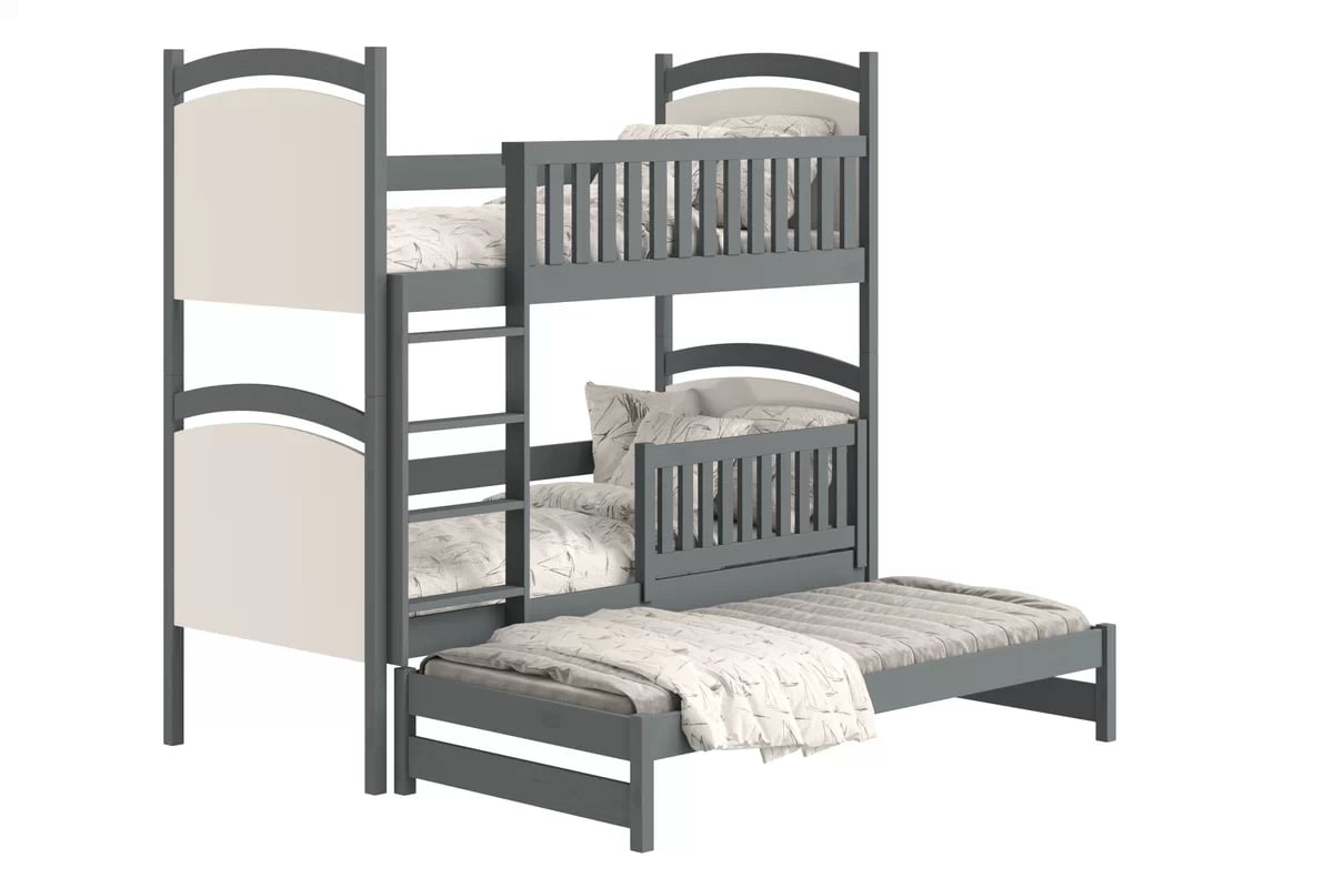 Patrová výsuvná postel Amely s tabulí na fixy 80x180 cm - grafitová Postel patrová  výsuvná z tablica suchoscieralna Amely - 80x180 / grafit