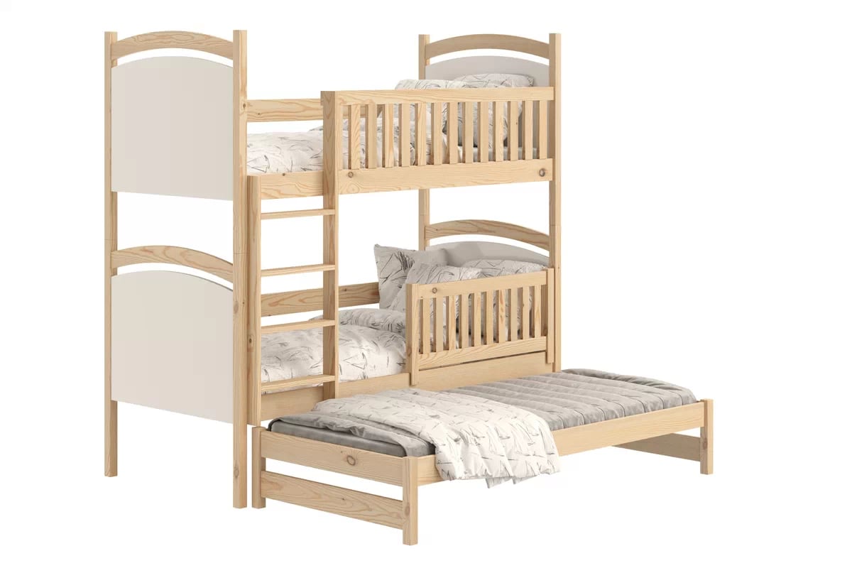 Patrová výsuvná postel Amely s tabulí na fixy 80x190 cm - borovice Postel patrová  výsuvná z tablica suchoscieralna Amely - 80x190 / borovice