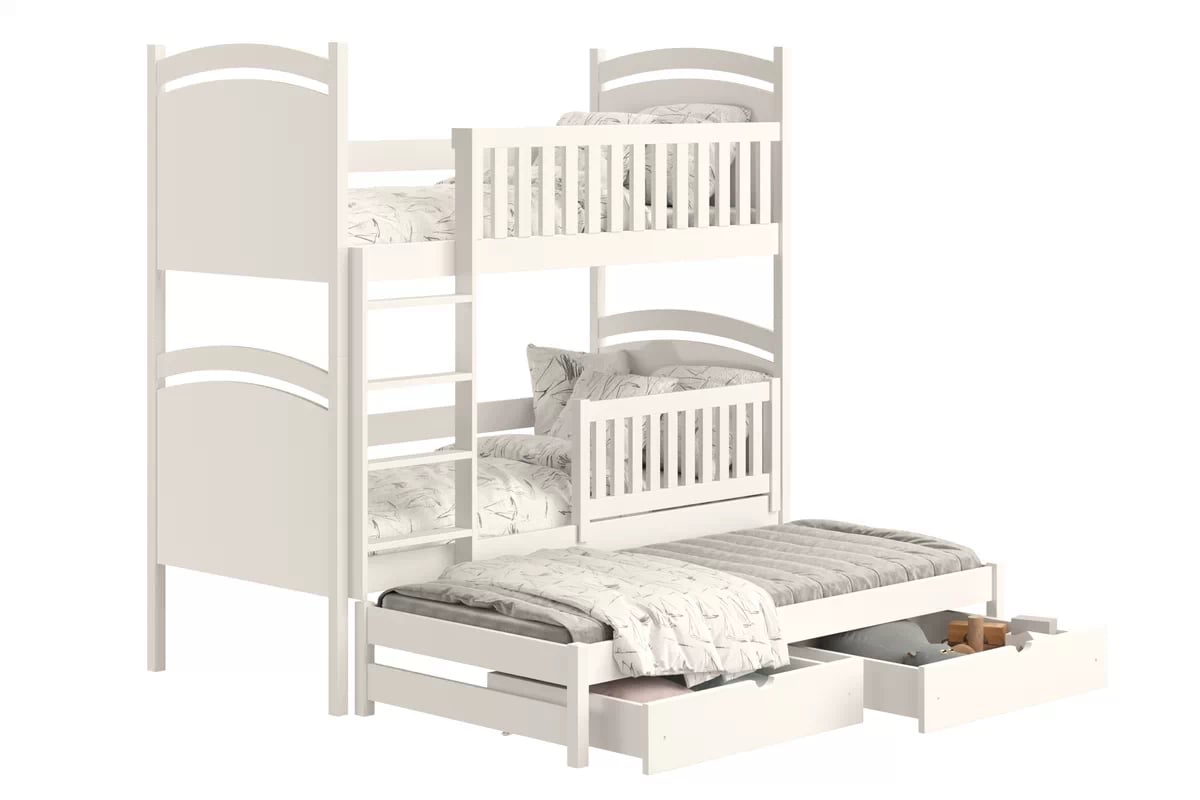 Patrová výsuvná postel Amely s tabulí na fixy 90x180 cm - bílá Postel patrová  výsuvná z tablica suchoscieralna Amely - 90x180 / bílá