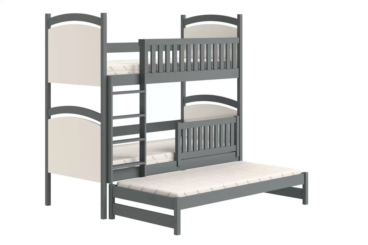 Patrová výsuvná postel Amely s tabulí na fixy 90x180 cm - grafitová Postel patrová  výsuvná z tablica suchoscieralna Amely - 90x180 / grafit