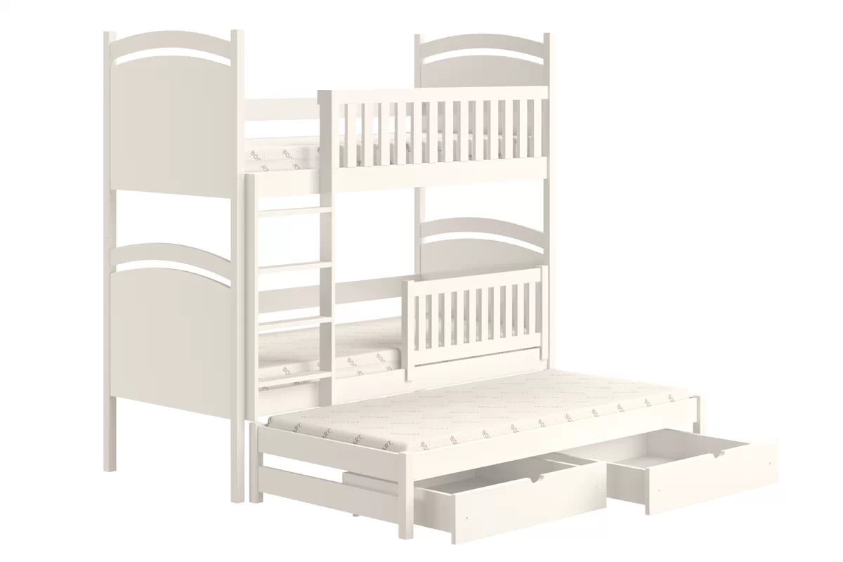 Patrová výsuvná postel Amely s tabulí na fixy 90x190 cm - bílá Postel patrová  výsuvná z tablica suchoscieralna Amely - 90x190 / bílá