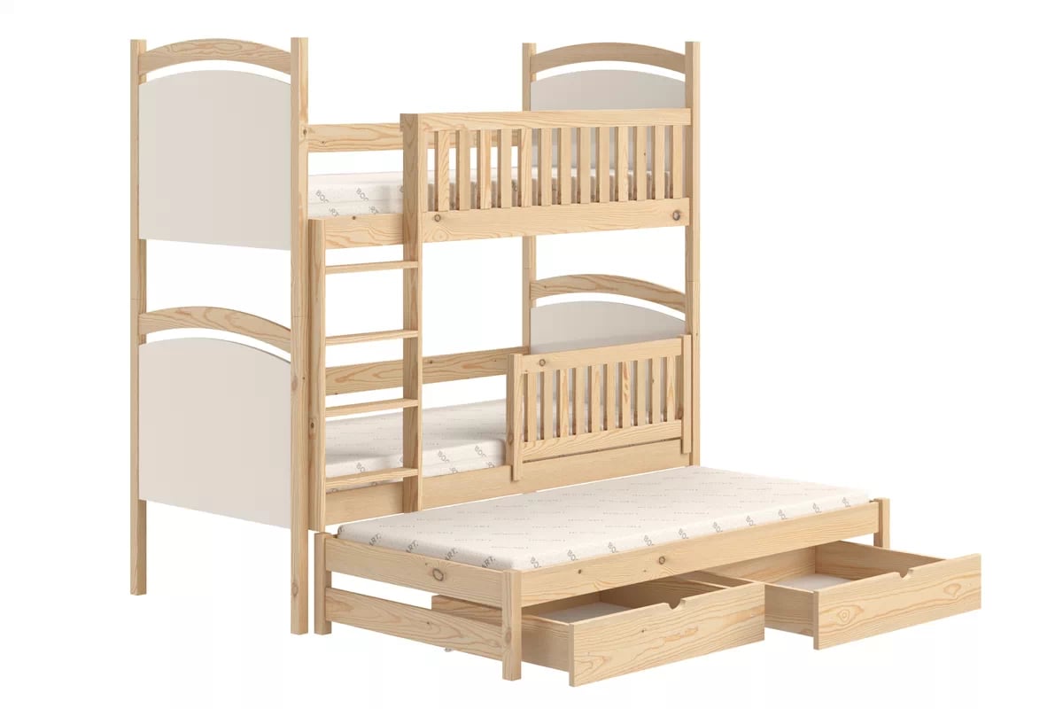 Patrová výsuvná postel Amely s tabulí na fixy 90x200 cm - borovice Postel patrová  výsuvná z tablica suchoscieralna Amely - 90x200 / borovice