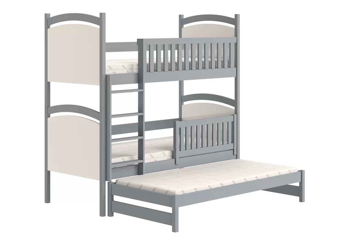 Patrová výsuvná postel Amely s tabulí na fixy 90x200 cm - šedá Postel patrová  výsuvná z tablica suchoscieralna Amely - 90x200 / šedá