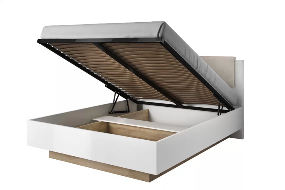Postel Arcano S 160x200 cm s vnitřním úložným prostorem - bílá / dub grandson postel do ložnice Arcano S vnitřním úložným prostorem160x200 - Bílý/Dub grandson
