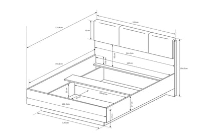 Manželská posteľ Arcano S vnútorným úložným priestorom160x200 - Dub artisan/šedý grafit Posteľ do spálne Arcano S vnútorným úložným priestorom160x200 - Dub artisan/šedý grafit