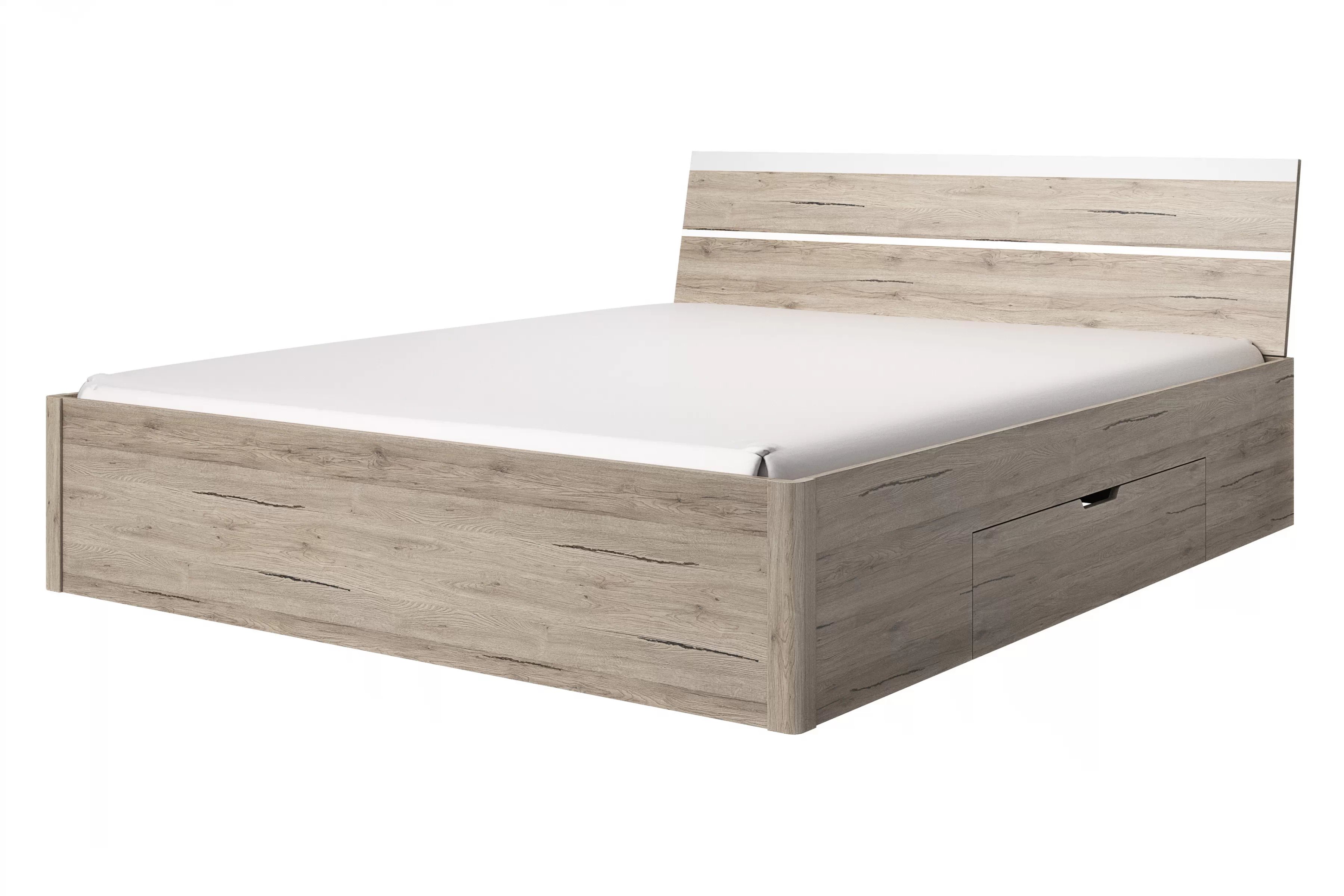 Postel Beta 52 - 180x200 - světlý san remo / bílá Postel pro ložnice Beta 52 180x200 - světlý san remo / bílá