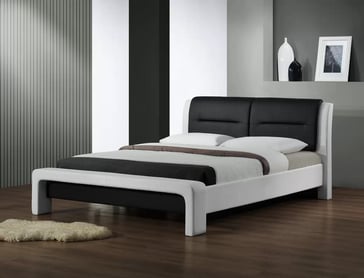 Posteľ do  spálňa  Cassandra 160X200 bialo-čierny - Koncovka Série Posteľ do  spálňa  cassandra 160x200 bialo-čierny