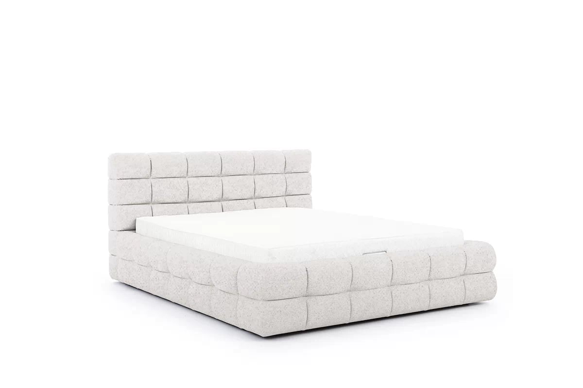 Manželská posteľ Magnelio 180x200 cm - béžové buklé Raven 22 Posteľ do  spálňa  Magnelio 180x200 - Béžová boucle Raven 22