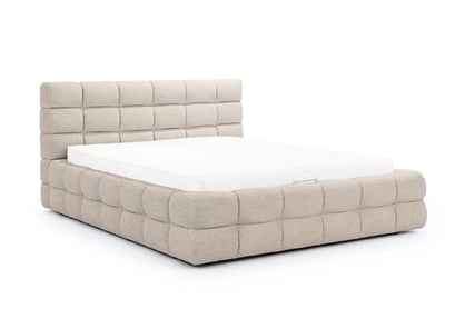 Manželská posteľ Magnelio Prestige 160x200 s úložným priestorom - béžová bouclé Catch Me 02