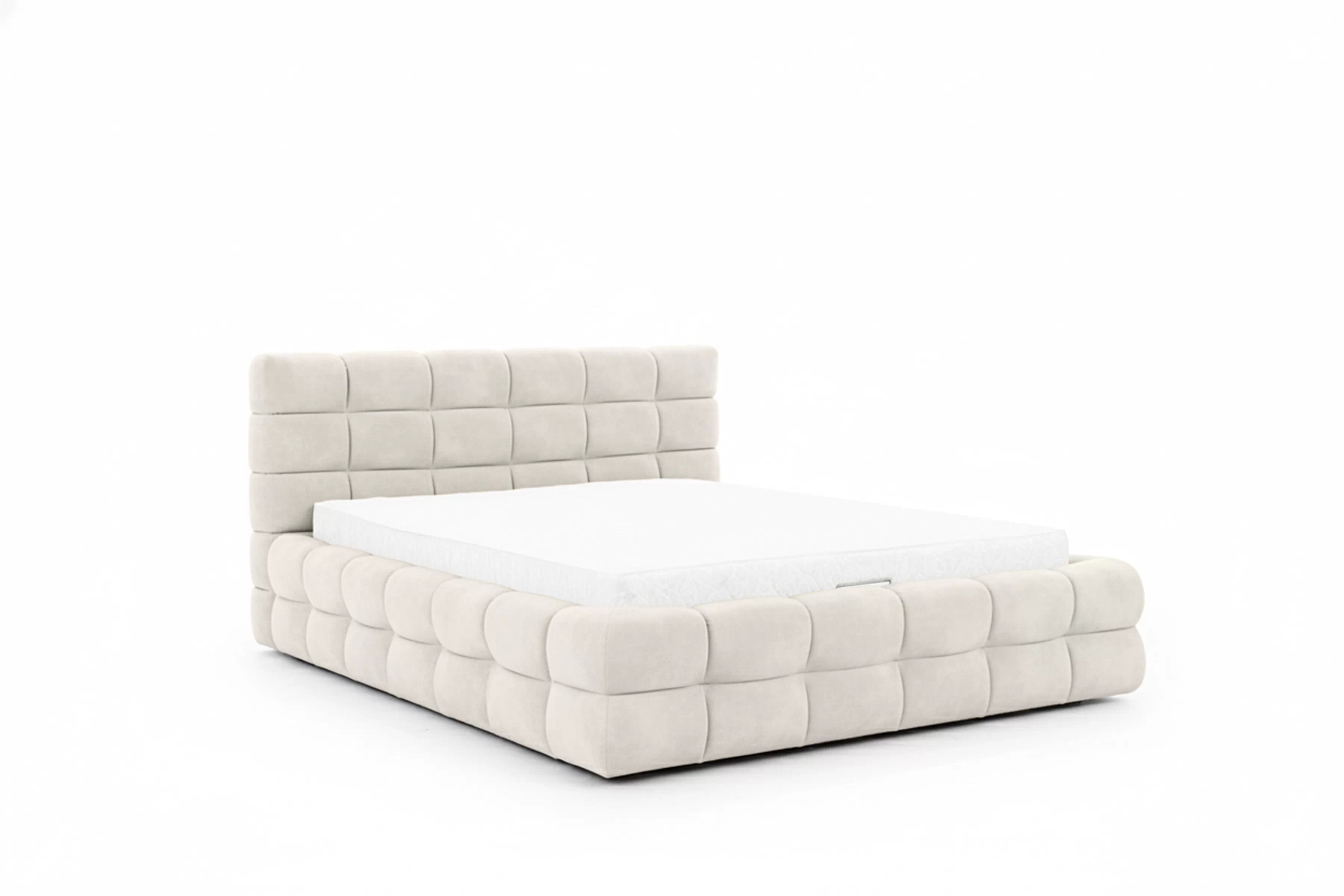 Manželská postel Magnelio Prestige 180x200 s úložným prostorem - béžový samet Hold Me 01 Postel pro ložnice Magnelio Prestige 180x200 s úložným prostorem- béžová welwet Hold Me 01 