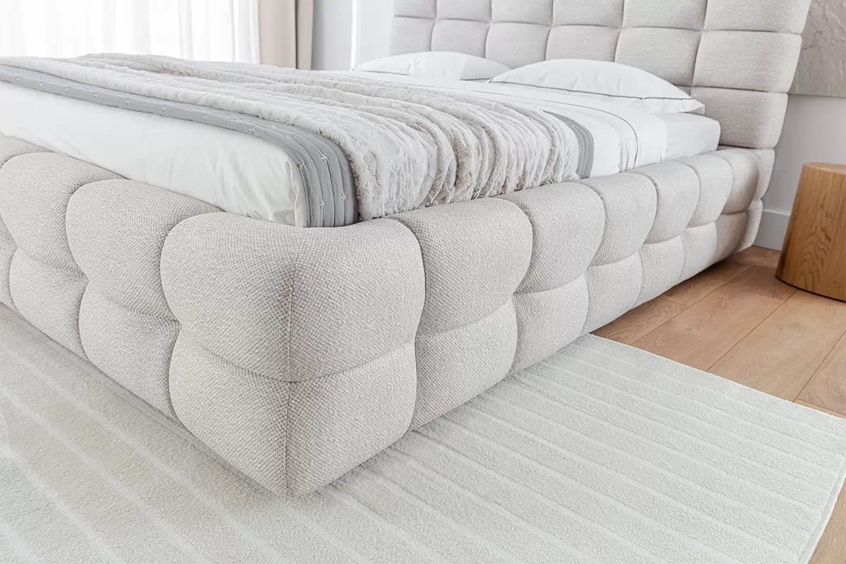 Čalouněná postel s úložným prostorem Magnelio 160x200 cm – béžová Leo 03 Postel pro ložnice s úložným prostorem Magnelio 160x200 - béžová potahová látka snadno čistitelný Leo 03