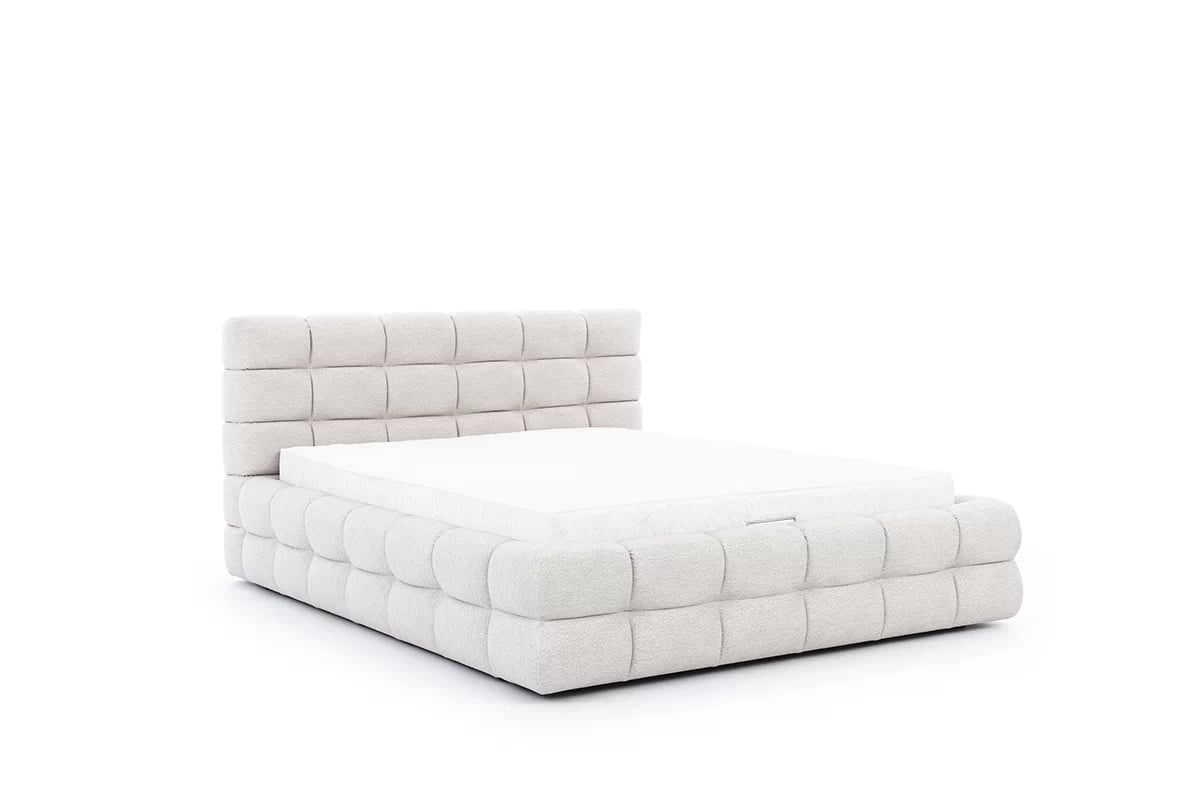 Čalouněná postel s úložným prostorem Magnelio 160x200 cm – béžová Leo 03 Postel pro ložnice s úložným prostorem Magnelio 160x200 - béžová potahová látka snadno čistitelný Leo 03