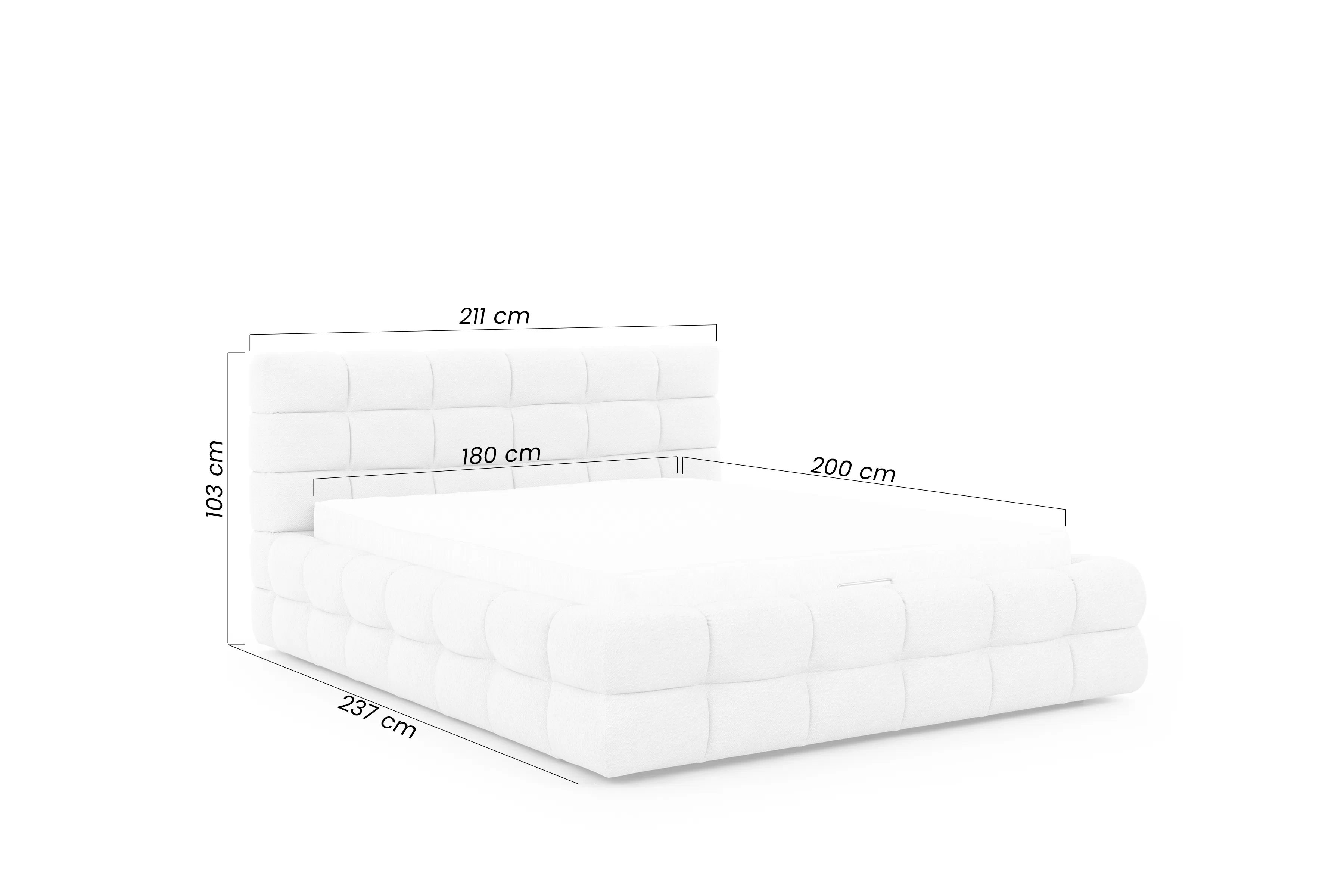 Čalouněná postel Magnelio 180x200 s úložným prostorem - béžový samet Element 17 Postel pro ložnice s úložným prostorem Magnelio 180x200 - béžová samet Element 17