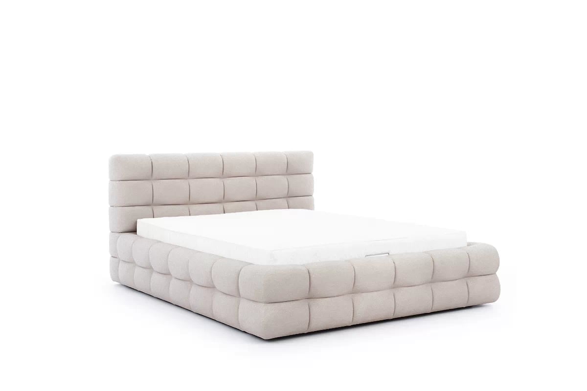 Čalouněná postel Magnelio 180x200 s úložným prostorem - béžový samet Element 17 Postel pro ložnice s úložným prostorem Magnelio 180x200 - béžová samet Element 17