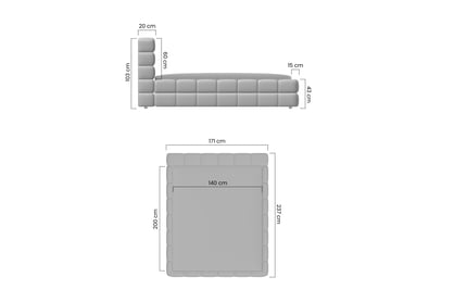 Manželská posteľ Magnelio 140x200 s úložným priestorom Posteľ do  spálňa  s úložným priestorom Magnelio Prestige 140x200