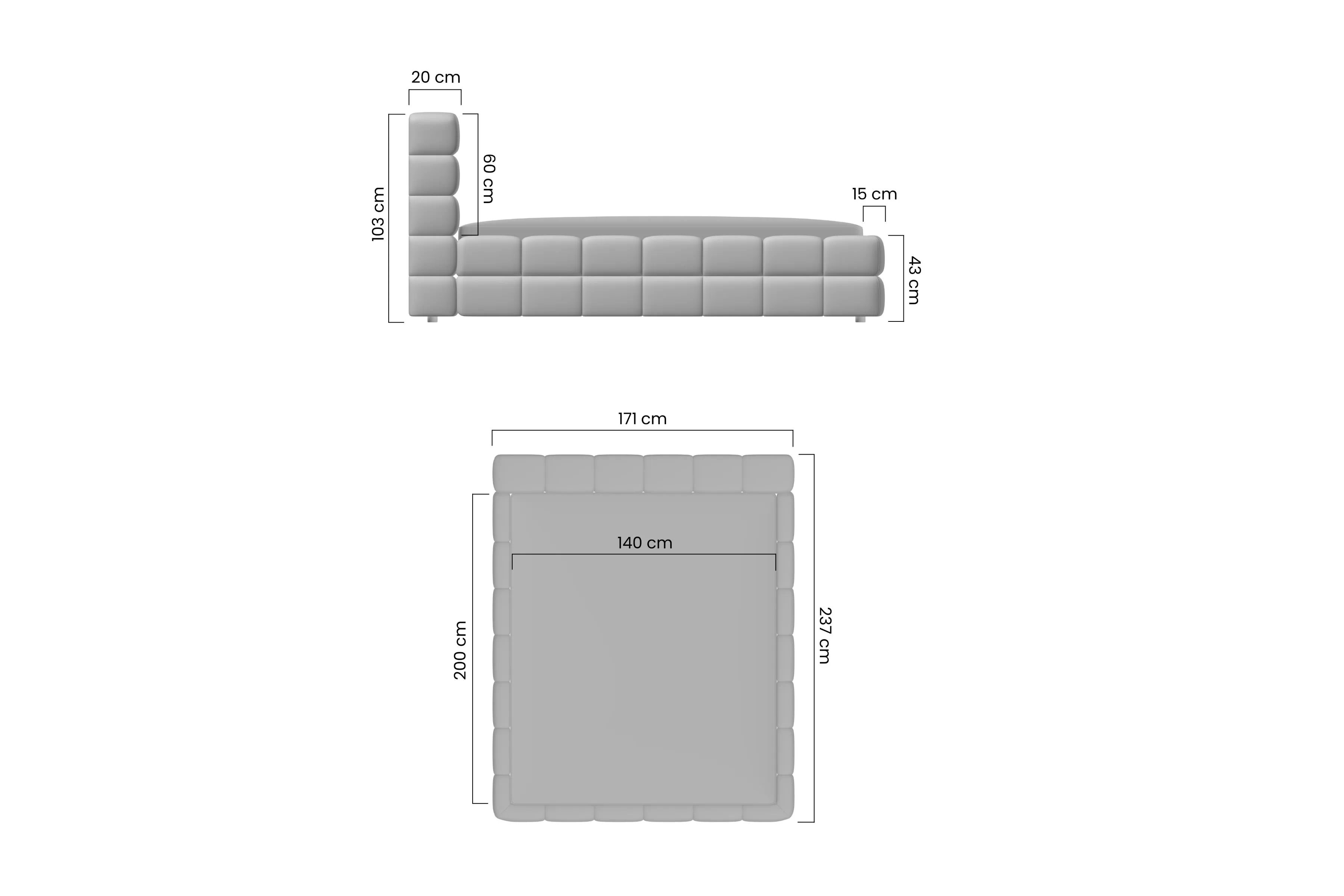 Manželská posteľ Magnelio 140x200 s úložným priestorom Posteľ do  spálňa  s úložným priestorom Magnelio Prestige 140x200