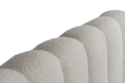 Čalúnená posteľ Aura 160x200 s úložným priestorom - béžová bouclé Quelle 03 Posteľ čalúnená Aura 160x200 S vnútorným úložným priestorom- Béžová bukla Quelle 03