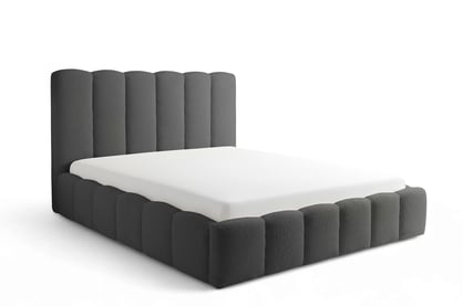 Čalúnená posteľ Aura s úložným priestorom 160x200 cm - tmavosivá buklé Quelle 92