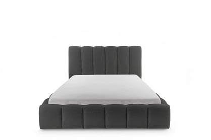Čalouněná postel Aura 160x200 s úložným prostorem - tmavě šedá buklé Quelle 92 Postel čalouněné Aura 160x200 s úložným prostorem- ciemno šedá bukla Quelle 92