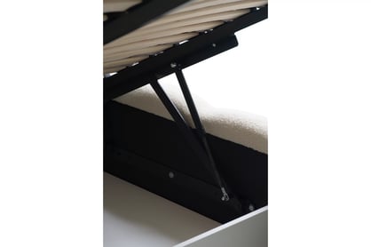 Čalúnená posteľ Aura s úložným priestorom 160x200 cm - svetlobéžová buklé Quelle 02 Posteľ čalúnená Aura 160x200 S vnútorným úložným priestorom- svetlý Béžová bukla Quelle 02