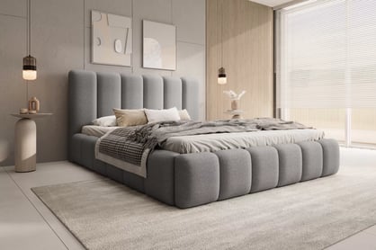 Čalouněná postel Aura 160x200 s úložným prostorem - šedá buklé Quelle 83 Postel čalouněné Aura 160x200 s úložným prostorem- šedá bukla Quelle 83