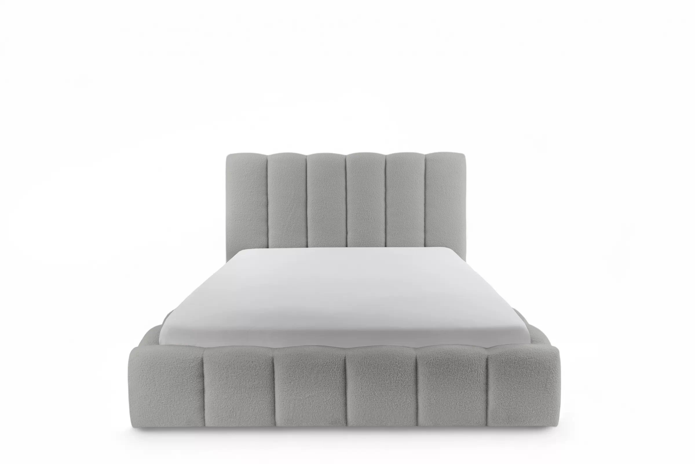 Manželská posteľ Aura 160x200 s úložným priestorom - sivé buklé Quelle 83 Posteľ čalúnená Aura 160x200 S vnútorným úložným priestorom- šedá bukla Quelle 83