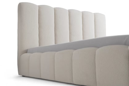 Čalúnená posteľ Aura 180x200 s úložným priestorom - béžová buklé Quelle 03 Posteľ čalúnená Aura 180x200 S vnútorným úložným priestorom- Béžová bukla Quelle 03