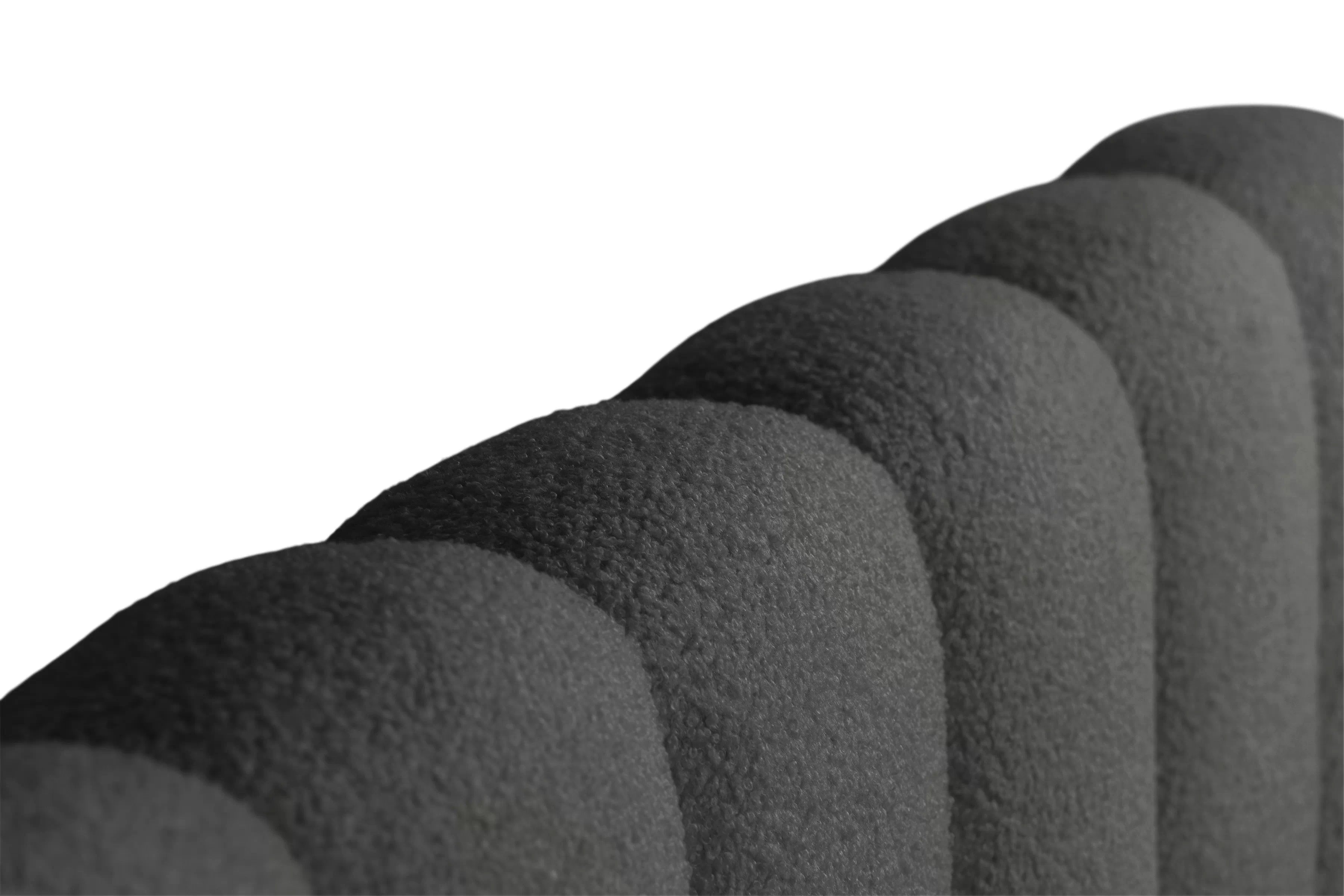 Manželská posteľ Aura 180x200 cm s úložným priestorom - tmavosivé buklé Quelle 92 Posteľ čalúnená Aura 180x200 S vnútorným úložným priestorom- ciemno šedá bukla Quelle 92 