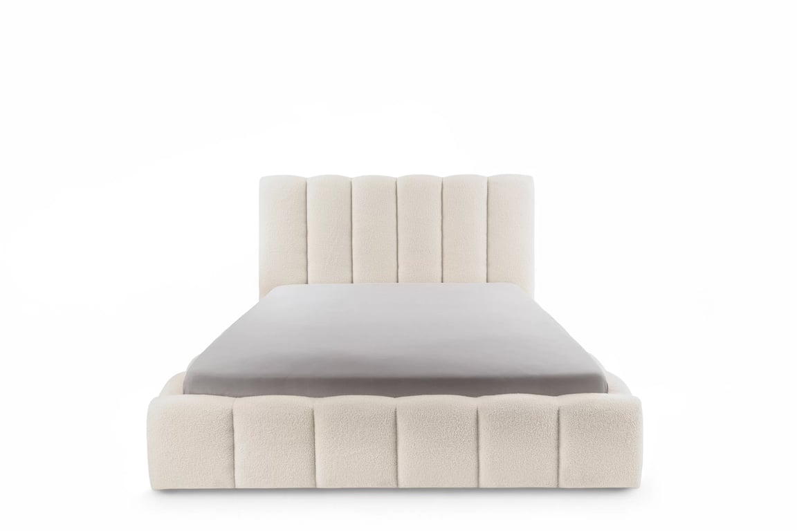 Čalouněná postel Aura 180x200 s úložným prostorem - světlý béž buklé Quelle 02 Postel čalouněné Aura 180x200 s úložným prostorem- světlý béžová bukla Quelle 02 