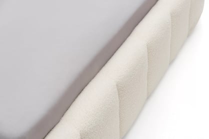 Čalouněná postel Aura 180x200 s úložným prostorem - světlý béž buklé Quelle 02 Postel čalouněné Aura 180x200 s úložným prostorem- světlý béžová bukla Quelle 02 