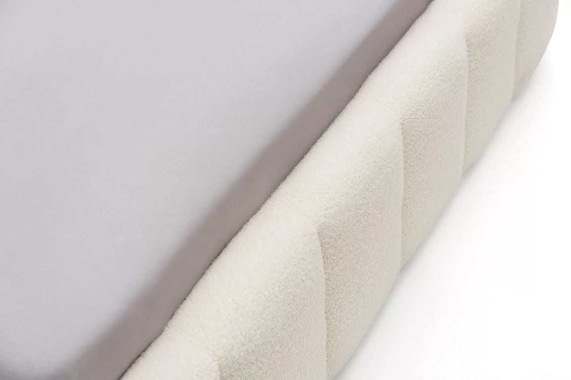 Čalouněná postel Aura 180x200 s úložným prostorem - světlý béž buklé Quelle 02 Postel čalouněné Aura 180x200 s úložným prostorem- světlý béžová bukla Quelle 02 