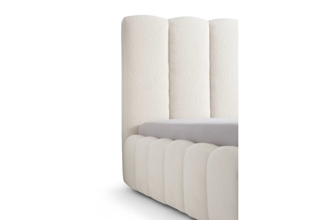 Čalouněná postel Aura 180x200 s úložným prostorem - světlý béž buklé Quelle 02 Postel čalouněné Aura 180x200 s úložným prostorem- světlý béžová bukla Quelle 02 