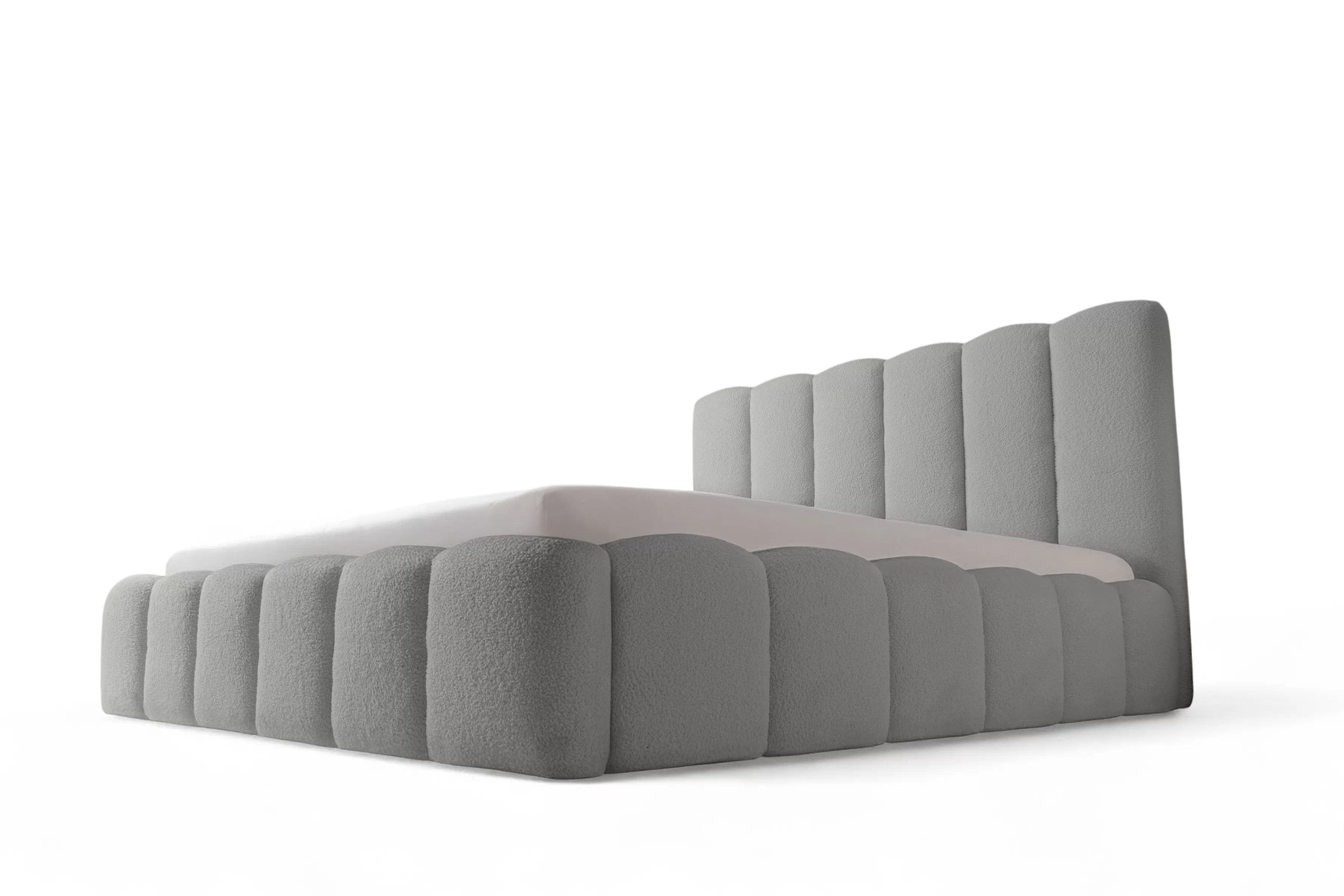 Manželská posteľ Aura 180x200 s úložným priestorom - sivé buklé Quelle 83 Posteľ čalúnená Aura 180x200 S vnútorným úložným priestorom- šedá bukla Quelle 83 