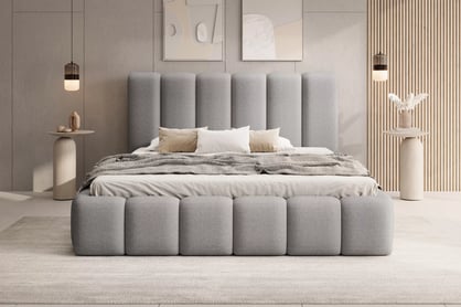 Čalouněná postel Aura 180x200 s úložným prostorem - šedá buklé Quelle 83 Postel čalouněné Aura 180x200 s úložným prostorem- šedá bukla Quelle 83 
