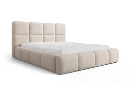 Čalúnená posteľ Cloud 160x200 s úložným priestorom - béžová bouclé Quelle 03