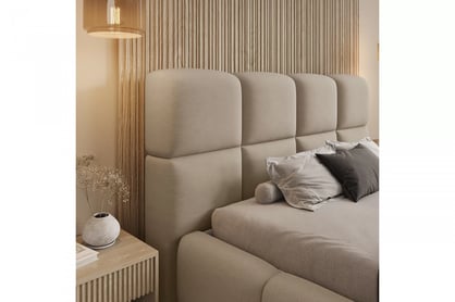 Čalouněná postel Cloud 160x200 s úložným prostorem - béžový samet Castel 15 Postel čalouněné Cloud 160x200 s úložným prostorem- béžová samet Castel 15