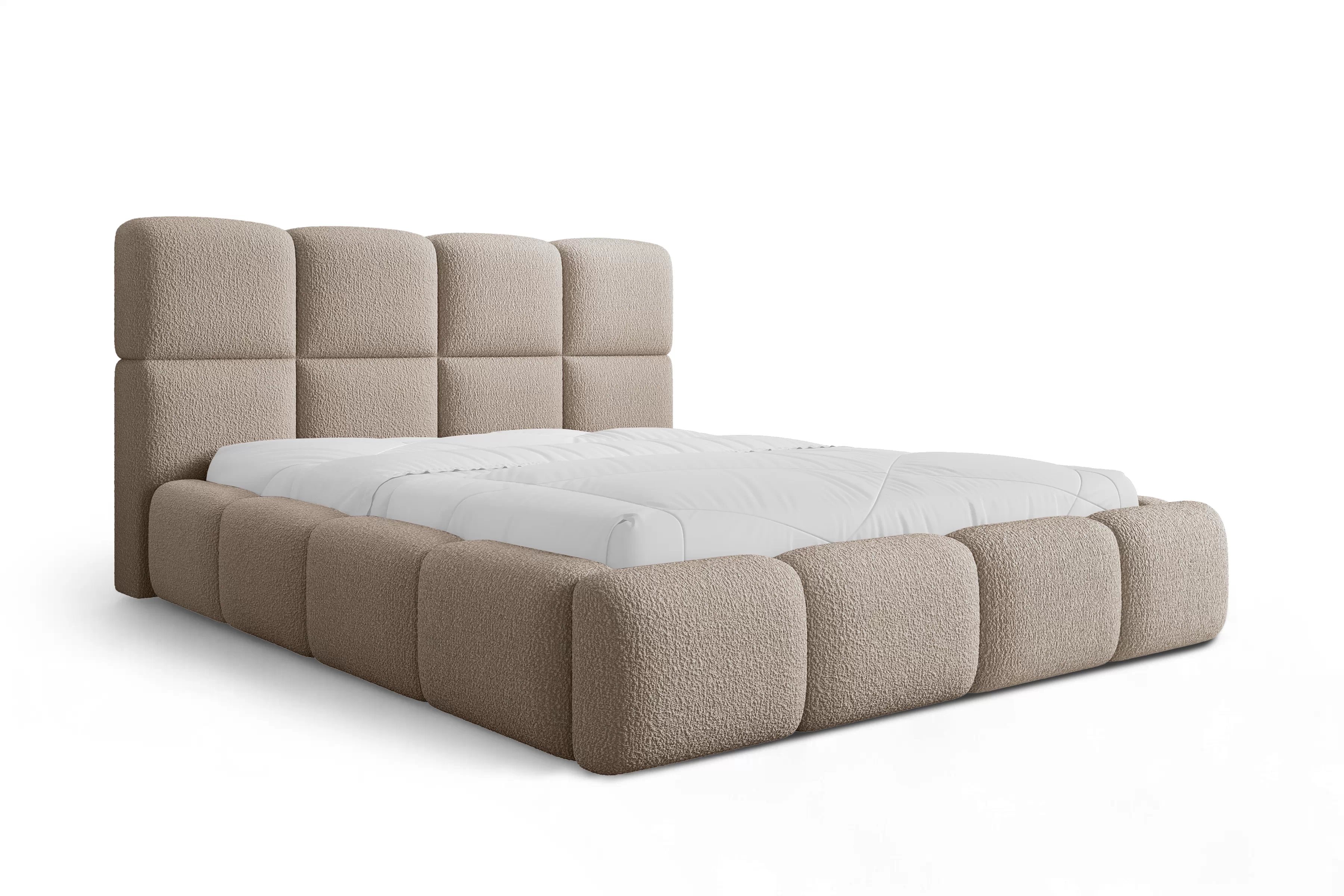 Čalúnená posteľ Cloud 160x200 s úložným priestorom - tmavobéžová buklé Quelle 05 Posteľ čalúnená Cloud 160x200 S vnútorným úložným priestorom- ciemno Béžová bukla Quelle 05