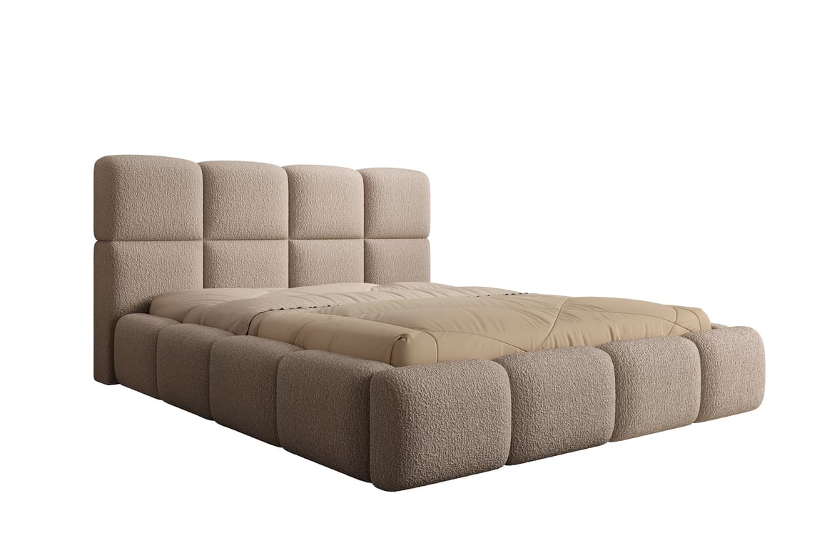 Čalouněná postel Cloud 160x200 s úložným prostorem - světlý béž buklé Quelle 02  Postel čalouněné Cloud 160x200 s úložným prostorem- světlý béžová bukla Quelle 02 