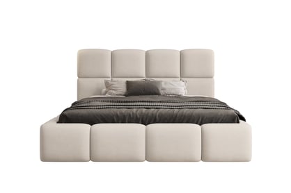 Čalúnená posteľ Cloud 160x200 s úložným priestorom - svetlý béžový zamat Castel 03 Posteľ čalúnená Cloud 160x200 S vnútorným úložným priestorom- svetlý Béžová velúr Castel 03