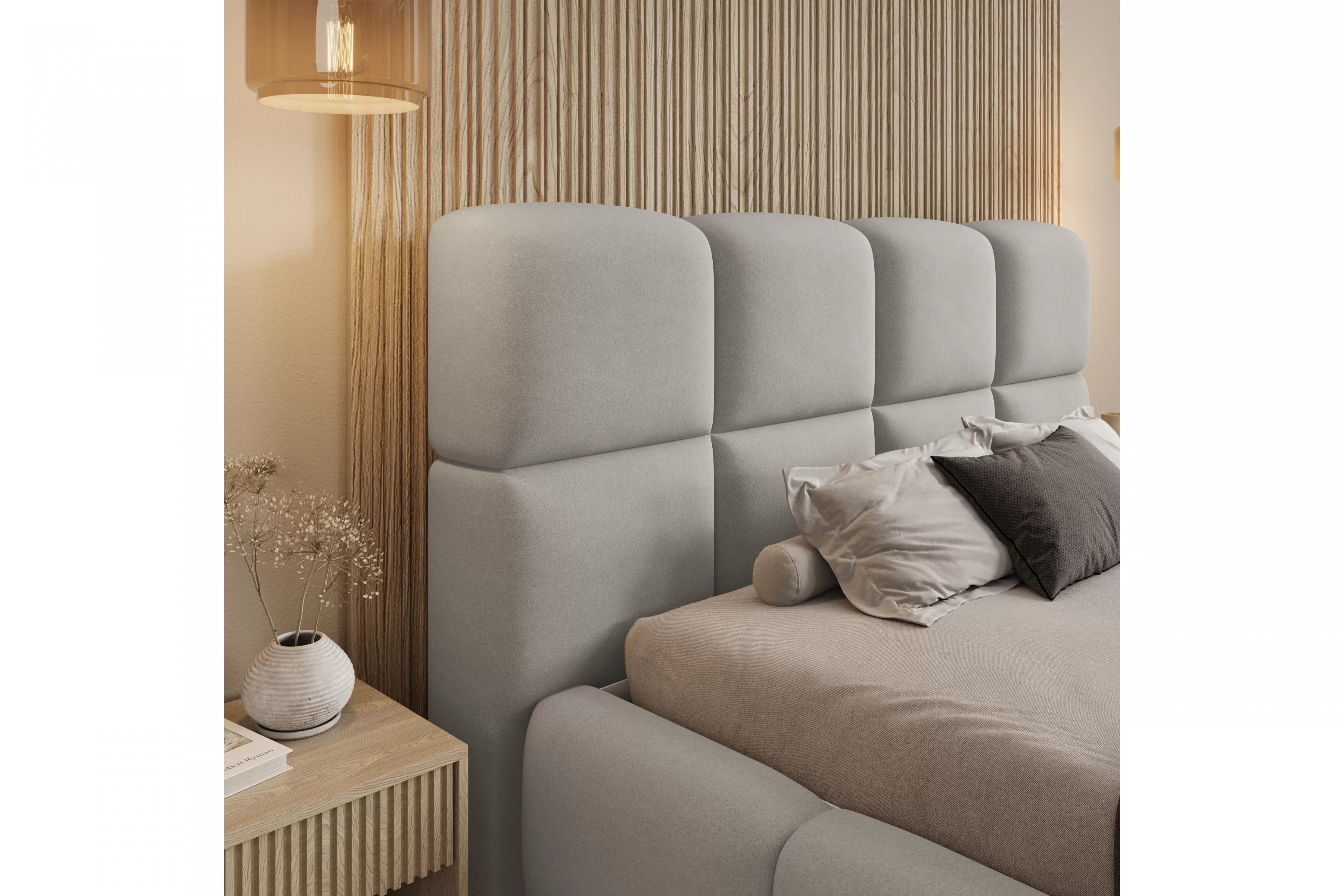 Čalouněná postel Cloud 160x200 s úložným prostorem - šedý samet Castel 80 Postel čalouněné Cloud 160x200 s úložným prostorem- šedá samet Castel 80