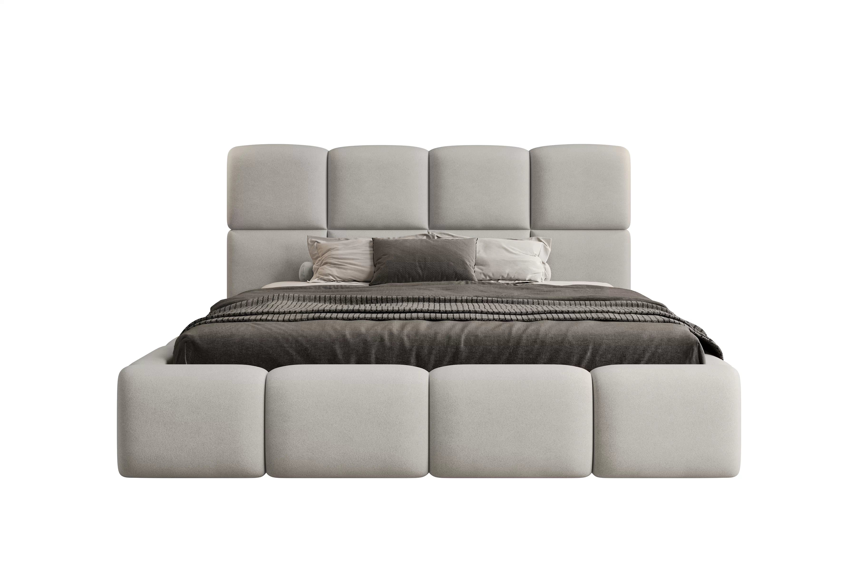 Čalouněná postel Cloud 160x200 s úložným prostorem - šedý samet Castel 80 Postel čalouněné Cloud 160x200 s úložným prostorem- šedá samet Castel 80