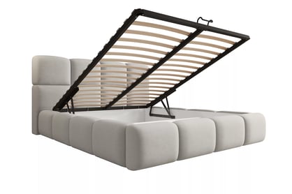 Čalouněná postel Cloud 160x200 s úložným prostorem - šedý samet Castel 80 Postel čalouněné Cloud 160x200 s úložným prostorem- šedá samet Castel 80