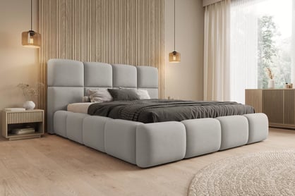 Čalouněná postel Cloud 160x200 s úložným prostorem - šedý samet Castel 80 Postel čalouněné Cloud 160x200 s úložným prostorem- šedá samet Castel 80