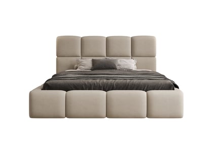 Čalouněná postel Cloud 180x200 s úložným prostorem - béžový samet Castel 15 Postel čalouněné Cloud 180x200 s úložným prostorem- béžová samet Castel 15